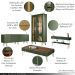 Conjunto 1 Cristaleira 1 Buffet 1 Mesa de Centro e 1 Aparador Évora/Saluti/Cadenza/Vivant Verde/Castanho G26 - HB Móveis