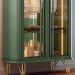 Conjunto 1 Cristaleira 1 Buffet 1 Mesa de Centro e 1 Aparador Évora/Saluti/Cadenza/Vivant Verde/Castanho G26 - HB Móveis