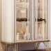 Conjunto 1 Cristaleira e 2 Buffets Évora/Saluti/Benvenuto Off White/Cinamomo G26 - HB Móveis