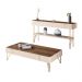 Conjunto Aparador Decorativo MDP/MDF e Mesa de Centro Vivant/Cadenza Off White/Castanho G26 - HB Móveis