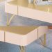 Conjunto Aparador Decorativo MDP/MDF e Mesa de Centro Vivant/Cadenza Off White/Champagne G26 - HB Móveis
