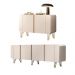 Conjunto Buffets Sala de Estar Benvenuto/Saluti MDP/MDF Pés em Aço Off White G26 - HB Móveis