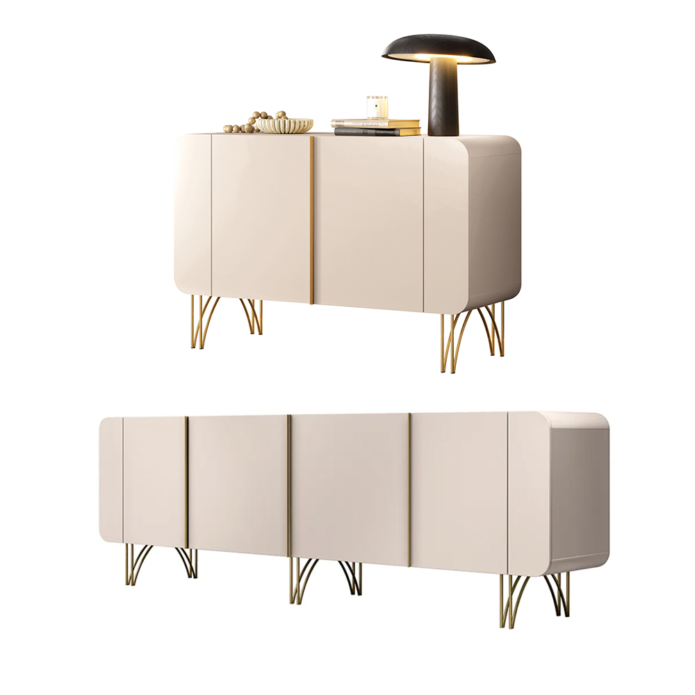 Conjunto Buffets Sala de Estar Benvenuto/Saluti MDP/MDF Pés em Aço Off White G26 - HB Móveis