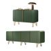 Conjunto Buffets Sala de Estar Benvenuto/Saluti MDP/MDF Pés em Aço Verde Pistache G26 - HB Móveis