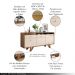Conjunto Cristaleira Adega e Buffet Aparador MDP/MDF Ópera/Sollare Off White/Castanho G26 - HB Móveis