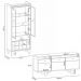 Conjunto Cristaleira Adega e Buffet Aparador MDP/MDF Ópera/Sollare Off White/Castanho G26 - HB Móveis