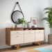 Conjunto Cristaleira Adega e Buffet Aparador MDP/MDF Ópera/Sollare Off White/Castanho G26 - HB Móveis