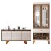 Conjunto Cristaleira Adega e Buffet Aparador MDP/MDF Ópera/Sollare Off White/Castanho G26 - HB Móveis