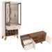 Conjunto Cristaleira Adega e Buffet Aparador MDP/MDF Ópera/Sollare Off White/Castanho G26 - HB Móveis