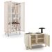 Conjunto Decorativo 1 Cristaleira e 1 Buffet Évora/Benvenuto Off White G26 - HB Móveis
