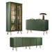 Conjunto Decorativo 1 Cristaleira e 2 Buffets Évora/Saluti/Benvenuto Verde Pistache G26 - HB Móveis