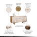Conjunto Decorativo Cristaleira e Buffet Aparador Aura/Melodia Off White/Cinamomo G26 - HB Móveis