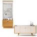 Conjunto Decorativo Cristaleira e Buffet Aparador Aura/Melodia Off White/Cinamomo G26 - HB Móveis