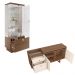 Conjunto Decorativo Cristaleira e Buffet Aparador Aura/Sollare Off White/Castanho G26 - HB Móveis
