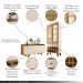 Conjunto Decorativo Cristaleira e Buffet Aparador Ópera/Sollare Off White/Cinamomo G26 - HB Móveis
