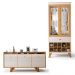Conjunto Decorativo Cristaleira e Buffet Aparador Ópera/Sollare Off White/Cinamomo G26 - HB Móveis