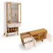 Conjunto Decorativo Cristaleira e Buffet Aparador Ópera/Sollare Off White/Cinamomo G26 - HB Móveis
