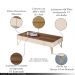 Conjunto Home Suspenso c/LED e Mesa de Centro Empire/Cadenza MDF/MDP Off White/Castanho G26 - HB Móveis
