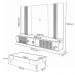 Conjunto Home Suspenso c/LED e Mesa de Centro Empire/Cadenza MDF/MDP Off White/Castanho G26 - HB Móveis