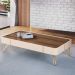 Conjunto Home Suspenso c/LED e Mesa de Centro Empire/Cadenza MDF/MDP Off White/Castanho G26 - HB Móveis