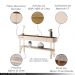 Conjunto Home c/LED Aparador e Mesa de Centro Empire/Vivant/Cadenza MDF/MDP Off White/Castanho G26 - HB Móveis
