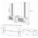 Conjunto Home c/LED Aparador e Mesa de Centro Empire/Vivant/Cadenza MDF/MDP Off White/Castanho G26 - HB Móveis