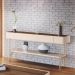 Conjunto Home c/LED Aparador e Mesa de Centro Empire/Vivant/Cadenza MDF/MDP Off White/Castanho G26 - HB Móveis
