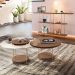 Conjunto Infinity Aparador 2 Mesas Centro Sky MDF/Vidro Castanho G26 - Hb Móveis