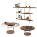 Conjunto Infinity Aparador e 2 Mesas Centro Sky Tampo MDF/Vidro Castanho G26 - Hb Móveis