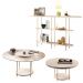 Conjunto Infinity Aparador e 2 Mesas Centro Sky Tampo MDF/Vidro Off White G26 - Hb Móveis