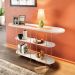 Conjunto Infinity Aparador e 2 Mesas Centro Sky Tampo MDF/Vidro Off White G26 - Hb Móveis