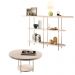 Conjunto Mesa Centro Sky Tampo MDF e Aparador Inifnity com Pés em Aço Off White G26 - Hb Móveis