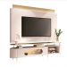 Conjunto Painel Nobre c/LED e Bancada Ária TV até 85 Polegadas Off White/Champagne G26 - HB Móveis