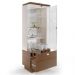 Cristaleira Aura 2 Portas de Vidro e 1 Gaveta Castanho/Off White - HB Móveis
