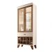 Cristaleira Bar e Adega Ópera Decorativa Sala de Estar MDP/MDF Off White/Castanho G26 - HB Móveis