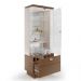 Cristaleira Decorativa Aura com LED Nicho Adega Portas de Vidro Castanho/Off White G26 - HB Móveis