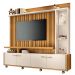 Estante Painel de TV 60 Pol 200cm Titan Off White/Cinamomo - HB Móveis