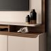 Estante Painel de TV 70 Pol 180cm Quantum Castanho/Off White - HB Móveis