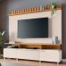 Estante Painel de TV 70 Pol 200cm Ripado Artis Off/Cinamomo - HB Móveis