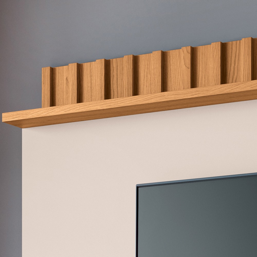 Estante Painel de TV 70 Pol 200cm Ripado Artis Off/Cinamomo - HB Móveis