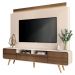 Estante Painel de TV 85 Pol 220cm Nobre Castanho/Off White - HB Móveis