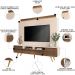 Estante Painel de TV 85 Pol 220cm Nobre Castanho/Off White - HB Móveis
