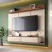 Home Painel Galax Suspenso para TV até 70 Polegadas com Off White/Castanho G26 - Hb Móveis