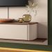 Home Painel Galax Suspenso para TV até 70 Polegadas com Off White/Castanho G26 - Hb Móveis