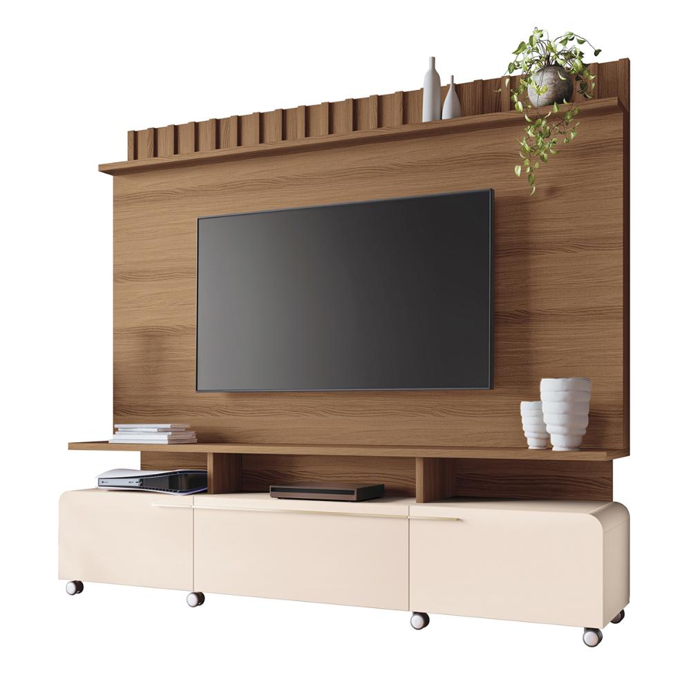 Home Painel Theater Artis Sala TV até 70 Polegadas Castanho/Off White