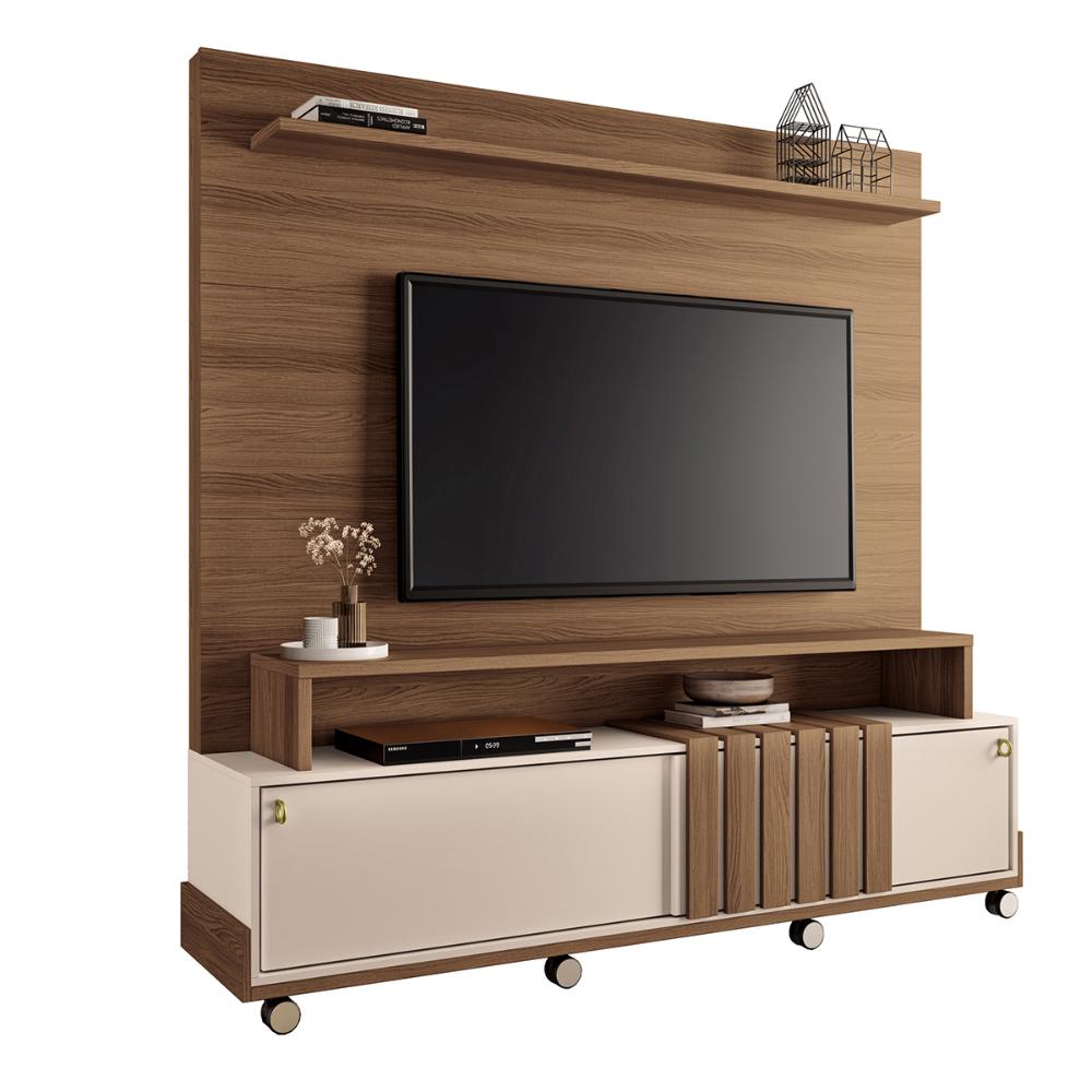 Home Painel Theater Bold Sala TV até 65 Polegadas Castanho/Off White