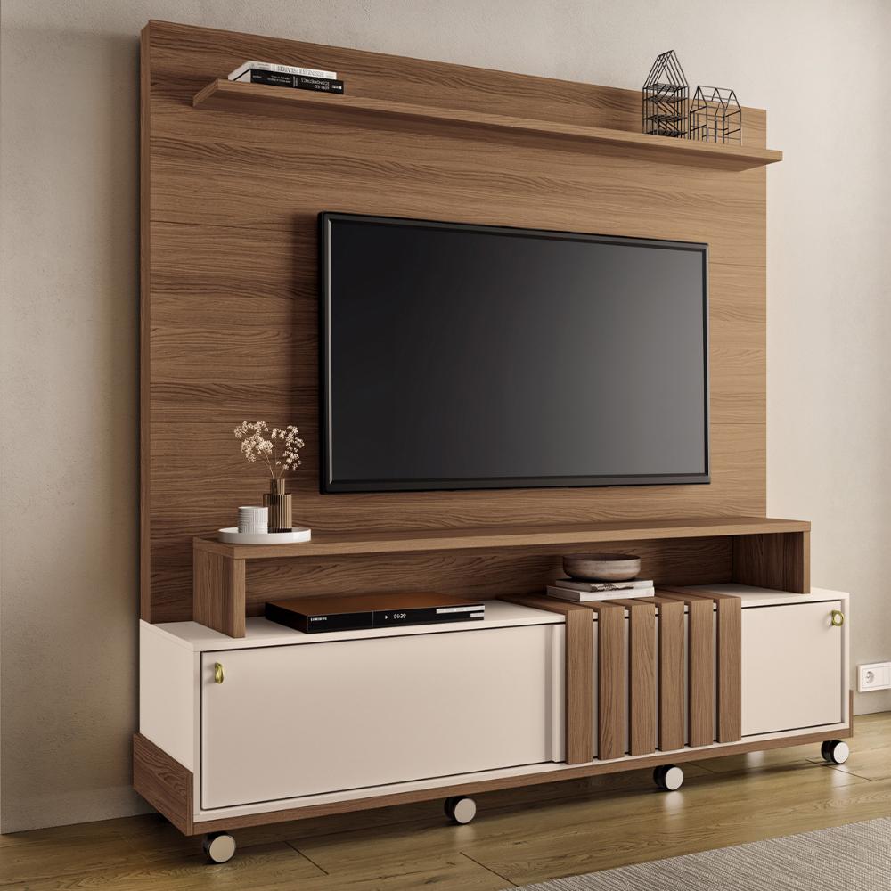 Home Painel Theater Bold Sala TV até 65 Polegadas Castanho/Off White