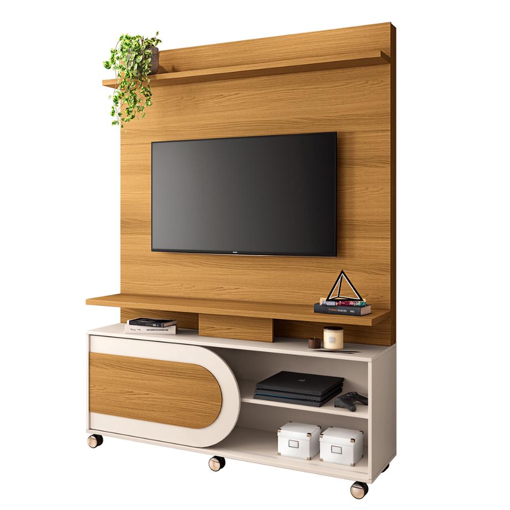 Home Painel Theater Orbis Sala TV até 55" Polegadas Cinamomo/Off White