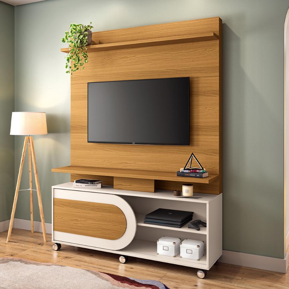 Home Painel Theater Orbis Sala TV até 55" Polegadas Cinamomo/Off White