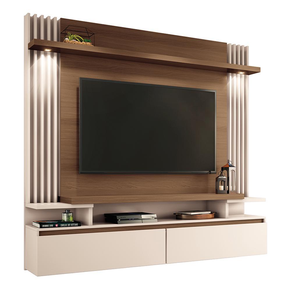 Home Suspenso Cosmo Castanho/Off White para TV até 55” - HB Móveis